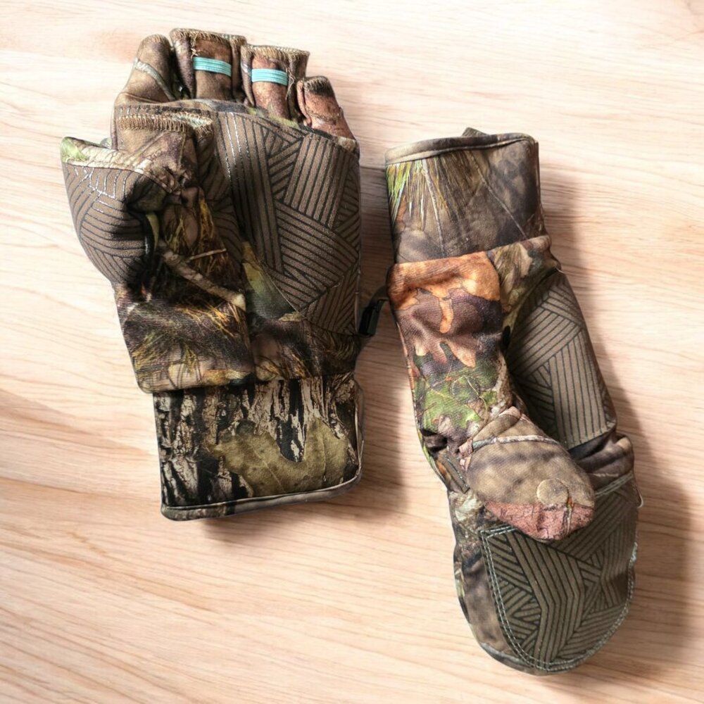 NWOT MOSSY OAK (L/XL) Women's Pop Top Camo/Scent Control Heat Retention Gloves